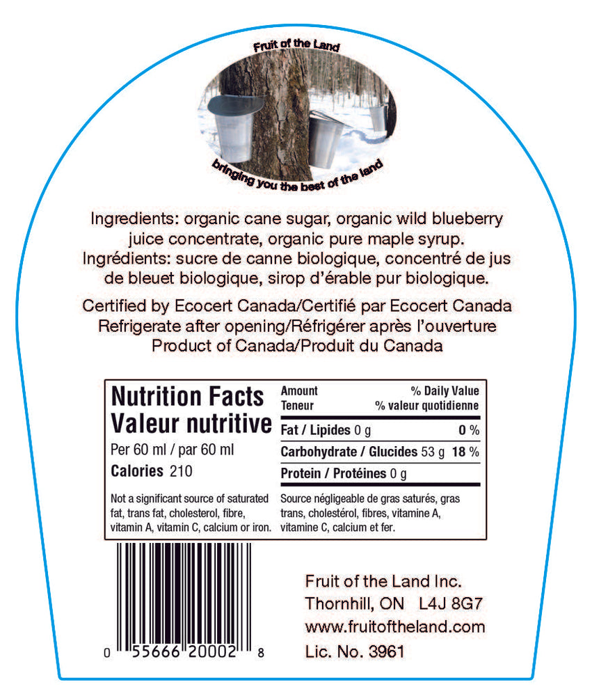 Organic Blueberry Maple Syrup